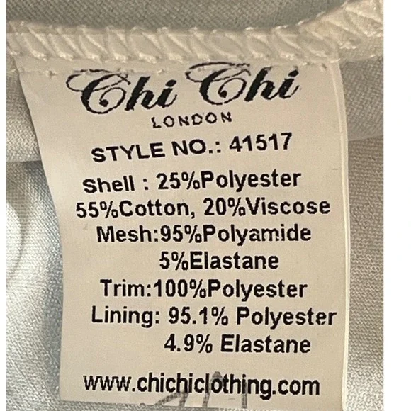 Chi Chi London Navy Lace Illusion Neck Long Sleeve Pleated Fit Flare Dress